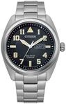 CITIZEN Herren Analog Quarz Uhr mit Titan Armband BM8560-88EE, Schwarz