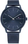Tommy Hilfiger Analog Quarzuhr f&uuml;r Herren mit Blaues Edelstahl-Mesh-Gliederarmband -
