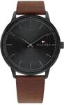 Tommy Hilfiger Analog Quarzuhr f&uuml;r Herren mit Braunes Lederarmband - 1791876