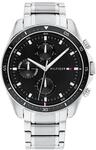 Tommy Hilfiger Multi Zifferblatt Quarz Uhr f&uuml;r Herren mit Silbernes Edelstahlarmband