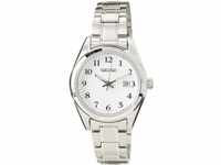 Seiko Damen-Uhr Quarz Edelstahl mit Edelstahlband SUR465P1, Silber