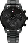 Tommy Hilfiger Multi Zifferblatt Quarz Uhr f&uuml;r Herren mit Schwarzes Edelstahlarmband