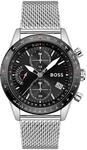 BOSS Chronograph Quarz Uhr f&uuml;r Herren Kollektion Pilot Edition Chrono mit Silbernes