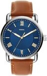 Fossil Copeland Herrenuhr, Quarz-Dreizeigerwerk mit Lederarmband