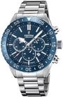 Festina Herren Uhr Analog aus Edelstahl Keramik Silberfarben - Quarz - Chronograph -