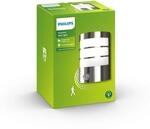 Philips Calgary Wandleuchten f&uuml;r den Au&szlig;enbereich, E27-Fassung, wasserfest, Silber,