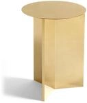 Hay Slit Table Round High Beistelltisch Hoch aus Pulverbeschichtetem Stahl in...