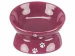 Trixie Ergonomische erh&ouml;hte Keramiksch&uuml;ssel, 0,15 l/&Oslash; 13 cm, Farbe: Bordeaux,