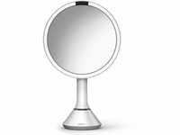 Simplehuman 8" Round Sensor Makeup Mirror Sensorspiegel, Weißer Edelstahl, 46cm