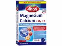 Abtei Magnesium + Calcium + D3 + K - Nahrungsergänzung mit Langzeit-Depot zur