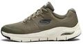 Skechers Herren Arch Fit Sneaker, Olive Textile Synthetic Trim, 39.5 EU