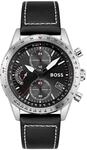 BOSS Herren Chronograph Quarz Uhr 44mm Pilot Edition Chrono mit Schwarzem