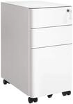 SONGMICS Rollcontainer, Aktenschrank, B&uuml;roschrank mit Rollen, Schreibtisch,