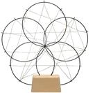 Konstsmide LED Metallsilhouette 5 kleine Ringe, mit Holz-Fu&szlig;, schwarz, mit...