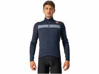 CASTELLI Men's Puro 3 Jersey FZ Sweatshirt, Savile Blue/Silver Reflex, L