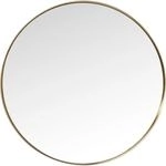 Kare Design Spiegel Curve MO Brass Gold &Oslash;100, Wandspiegel, d&uuml;nner Rahmen, Modern,