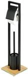 WENKO Stand WC-Garnitur Mod. Bambusa, inkl. Rollenhalter und WC-B&uuml;rste im Loft-Stil,