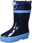 Playshoes Unisex-Kinder Basic Gummistiefel warm gef&uuml;ttert mit Reflektoren, Blau