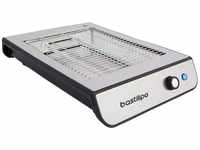 Bastilipo Flacher Toaster aus Edelstahl, 680 W, 2 Widerstände, digitaler Timer,