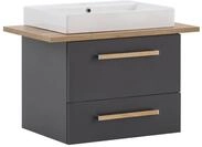 Schildmeyer Waschtisch Duo 701518, anthrazit/Eiche Landhaus Dekor, 82,2 x 50 x 61,5