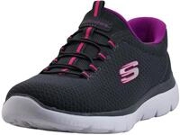 Skechers Damen Summits 12980 Turnschuhe, Charcoal Mesh / Purple Trim, 40 EU