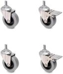 Emuca - Set aus 4 Lenkrollen f&uuml;r M&ouml;bel &Oslash;50mm mit Gewindestift M8x15 und