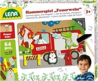 Lena 65836 - Hammerspiel Feuerwehr, Nagelspiel mit 38 farbigen Teilen & 16