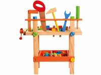 Bino Werkbank mit Werkzeug, Spielzeug für Kinder ab 3 Jahre (Holzspielzeug...