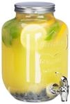 Relaxdays Getr&auml;nkespender 3,5 l, Glas, Zapfhahn, Retro Saftspender Gastro,...
