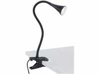 Reality Leuchten LED Klemmleuchte Viper R22398102, Kunststoff schwarz, inkl. 3...