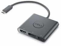 Dell flacher 3-in-1 USB-C Adapter, mit Stromdurchführung (USB-C-an-HDMI an...