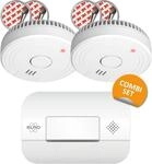 ELRO FF1840 Brandschutzkit 2X Rauchmelder mit Magnetbefestigung-5 Batterie-&