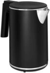 GUTFELS Wasserkocher WATER 2020-1 Liter, Schwarz Matt, Doppelwandig, 2200 W,