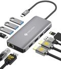 NOVOO Docking Station 4K@60Hz USB C Hub Triple Display Dual HDMI mit DisplayPort USB