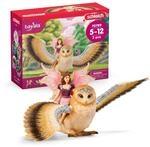 SCHLEICH BAYALA | Elfe auf Glitzer-Eule 70789 | Eule mit beweglichen Fl&uuml;geln...