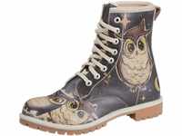 DOGO Long Boots - Owls Family - Vegane Damen Boots und Nachhaltige und Bunte
