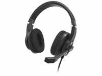 Hama Headset mit Mikrofon (kabelgebundene Kopfhörer 3,5mm Klinkenanschluss,...