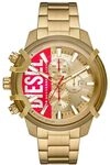Diesel Herrenuhr Griffed, Chronographenwerk, 48mm goldenes Edelstahlgeh&auml;use mit