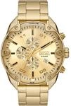 Diesel Herrenuhr Spiked, Chronographenwerk, 49mm goldenes Edelstahlgeh&auml;use mit