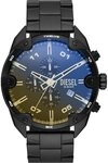 Diesel Herrenuhr Spiked, Chronographenwerk, 49mm Schwarzes Edelstahlgeh&auml;use mit