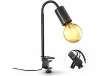 B.K.Licht - Schreibtischlampe mit Kabelschalter, schwenkbar, klemmbar, Klemmlampe,