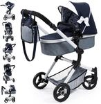 Bayer Design 18481AB Kombi Puppenwagen Neo Vario mit Tasche, Blau, Wei&szlig;,...