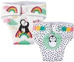 Heless 1201 - Stoff-Windeln f&uuml;r Puppen im Pinguin P&uuml;nktchen Design, 2 St&uuml;ck mit