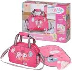 BABY Born Wickeltasche - Puppenwickeltasche in Rosa/Grau - Hochwertiges