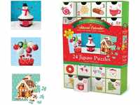 Eurographics 8924-5666 Sweet Christmas Adventkalender Weihnachten Puzzle, bunt,...