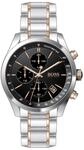 BOSS Chronograph Quarz Uhr f&uuml;r Herren Kollektion Grand Prix mit Lederarmband oder
