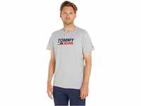 Tommy Jeans Herren T-Shirt Kurzarm TJM Regular Rundhalsausschnitt, Grau (Light...