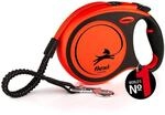 flexi&reg; Xtreme L | 8m Gurt Roll-Leine f&uuml;r Hunde bis 55 kg | schwarz/orange 