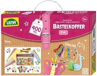 Lena Bastelkoffer mit 400 Teilen, Bastelset bestehend aus Papier, Moosgummi,