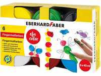 Eberhard Faber 578606 - EFA Color Fingerfarben-Set mit 6 Farbtöpfchen zu je 40...
